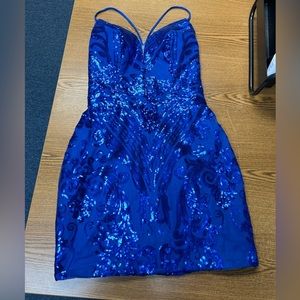 Never worn- Beautiful sequin V neck spaghetti strap dress